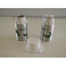 100ml Aluminium Flasche mit weißem Kunststoff Tamper-Proof Cap (Siebdruck)